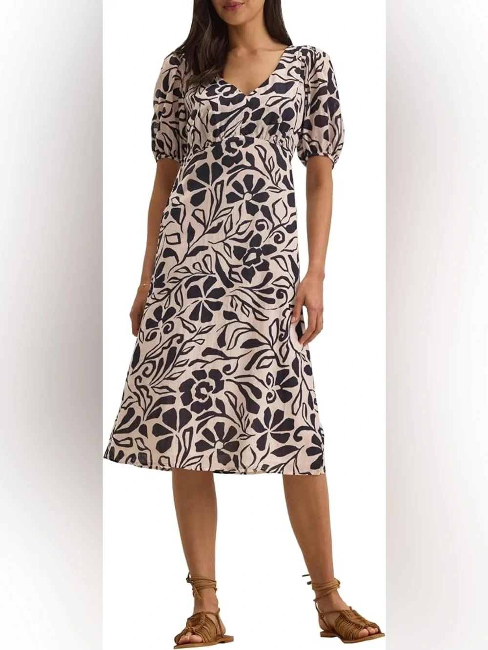 Velvet by Graham & Spencer Beige Floral  Dress